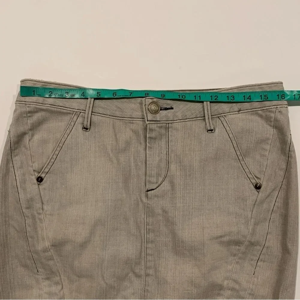 Earnest Sewn Light Gray Lizzie Slim Denim Pencil Skirt Size 29